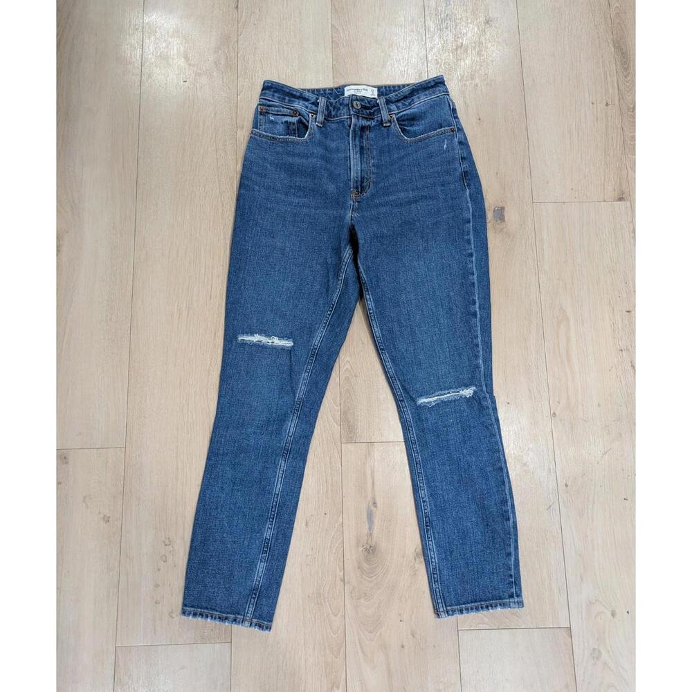 Womens Abercrombie & Fitch The Skinny High Rise Curve Love Distressed Jeans Sz 4